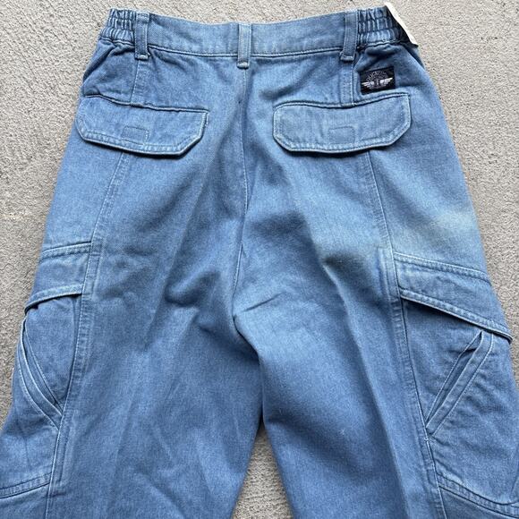Deadstock 80s Dockers Jeans Mens 28x32 Pleated Denim Levis Cargo Tapered Vintage - Picture 15 of 16